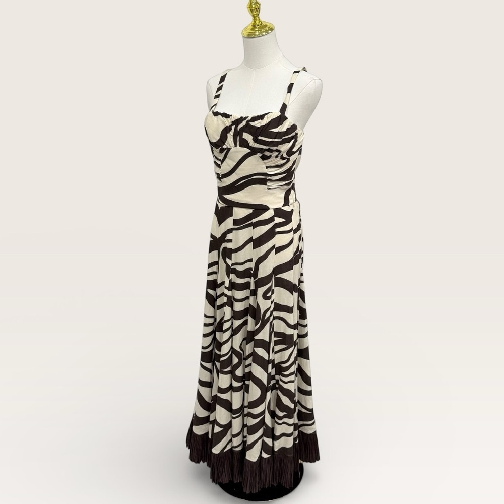 Antonio Melani MG Style Somers Linen Blend Swirl Pattern Maxi Raffia Skirt Set - Picture 6 of 16